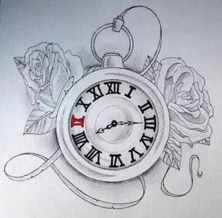 A designer's sketchbook with clock designs.